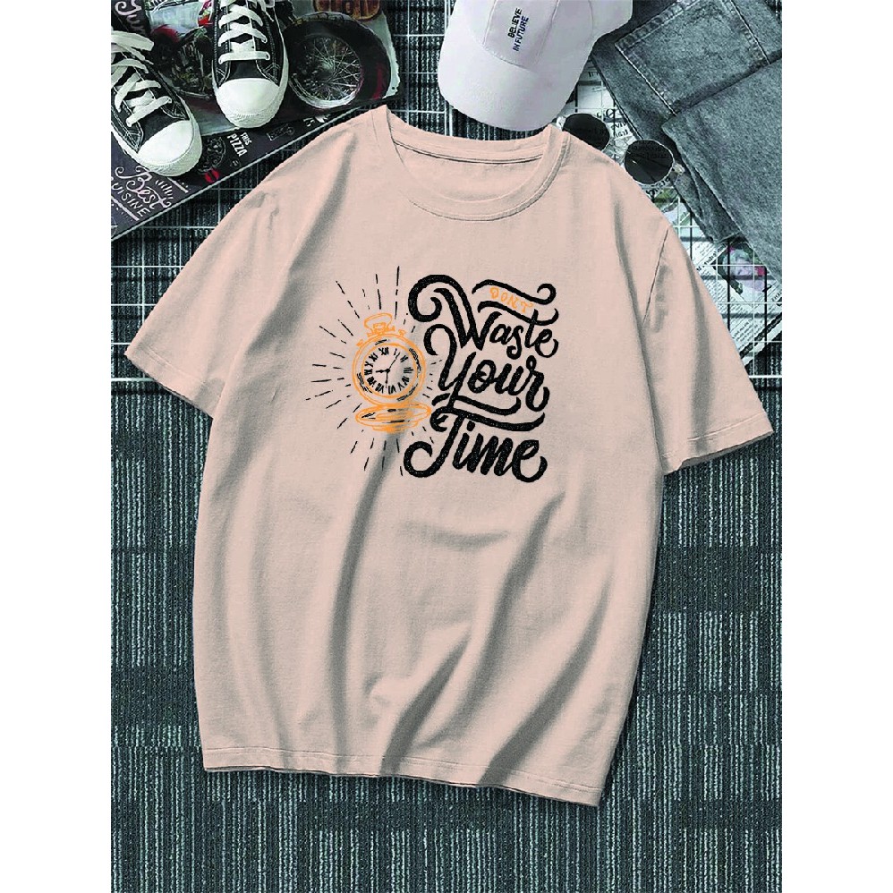 Camiseta Estampada Frase Dont Waste Your Time Sol