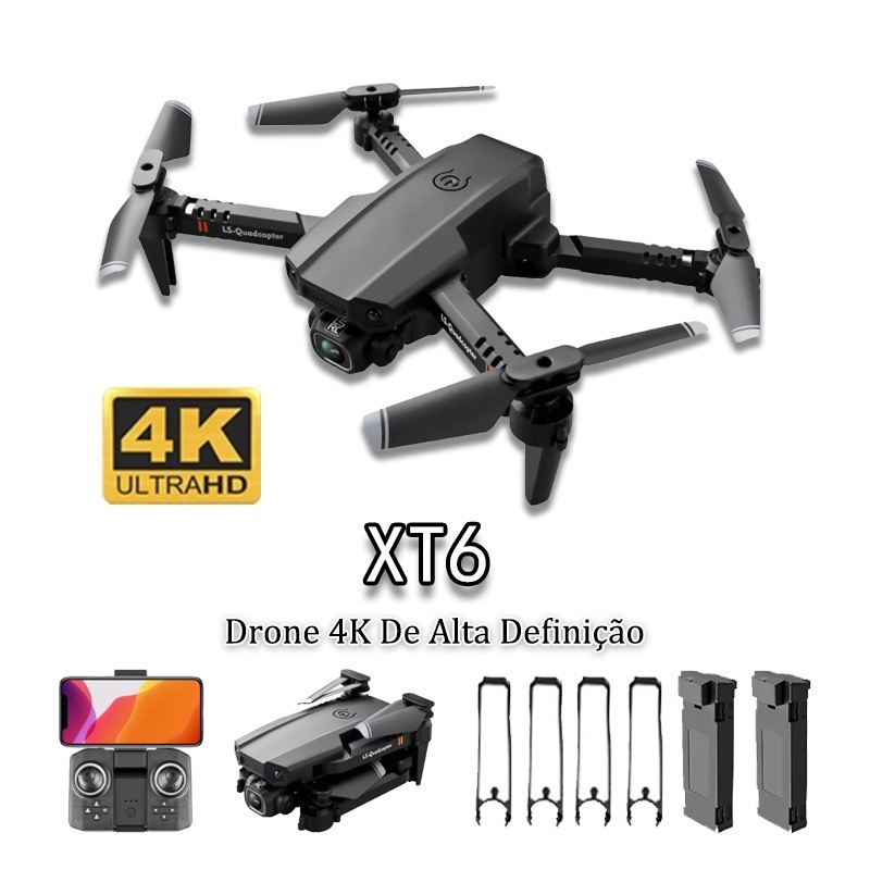 XT6 drone 4K hd câmera dupla câmera portátil mini quadcopter viagem ao ar livre aventura acampamento tiro gravação aérea