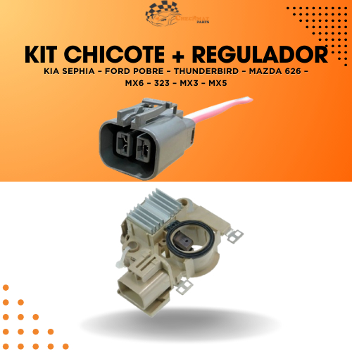 Kit Regulador Chicote Kia Sephia Ford Probe Thunderbird Mazda 626 MX6 323 MX3 MX5 14 Volts