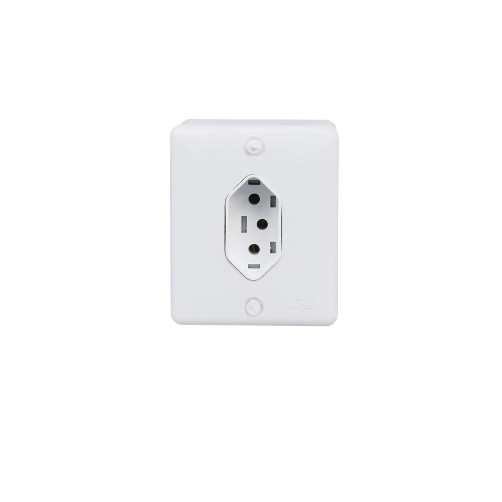 Tomada Branca Simples Externa Para Canaleta Ilumi