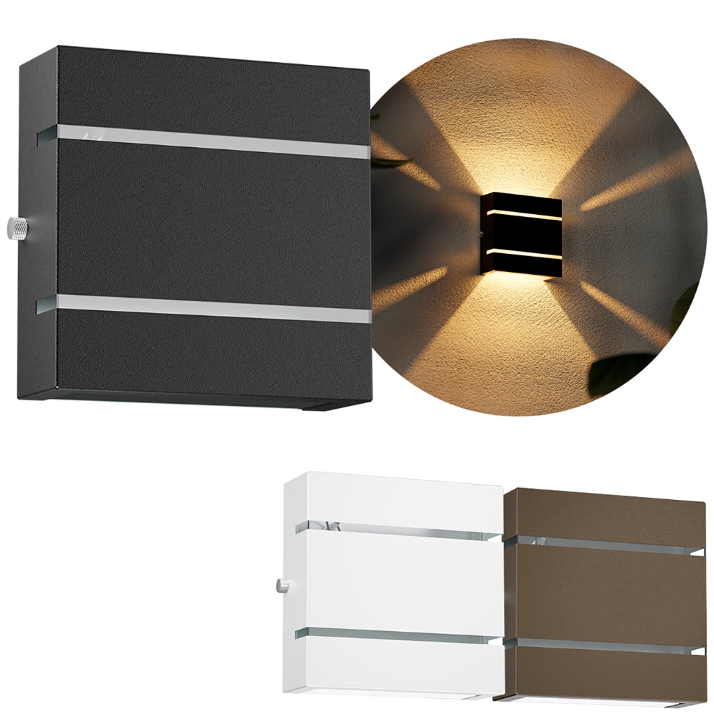 7x Arandelas Slim Externa 2 Frisos 2 Focos Alumínio Parede Muro MF103 em Oferta na Shopee