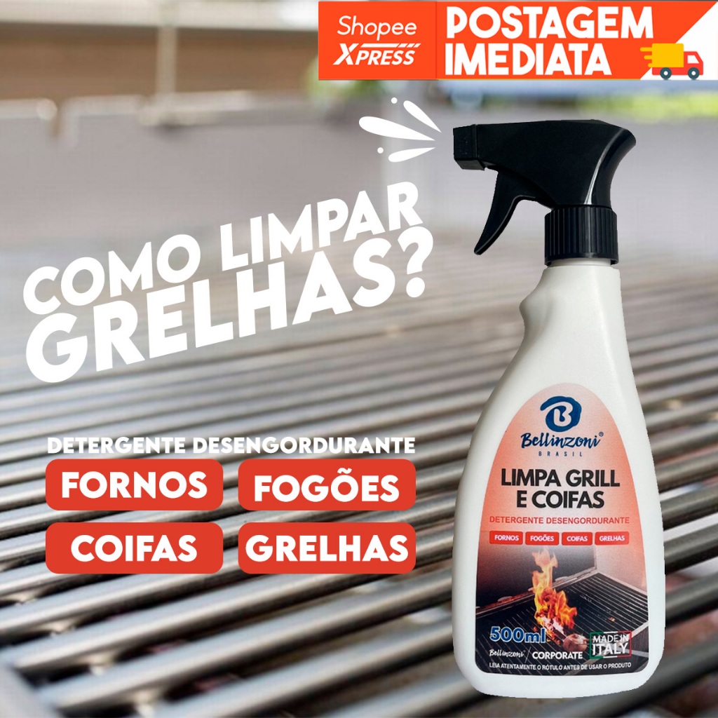 Limpador 500ml Desengordurante Limpa Grill | Coifas | Churrasqueira | Forno | Fogão