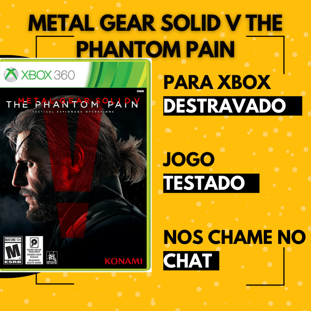 Metal Gear Solid V The Phantom Pain - AÇÃO - NECESSÁRIO INSTALAÇÃO EM HD - XBOX 360