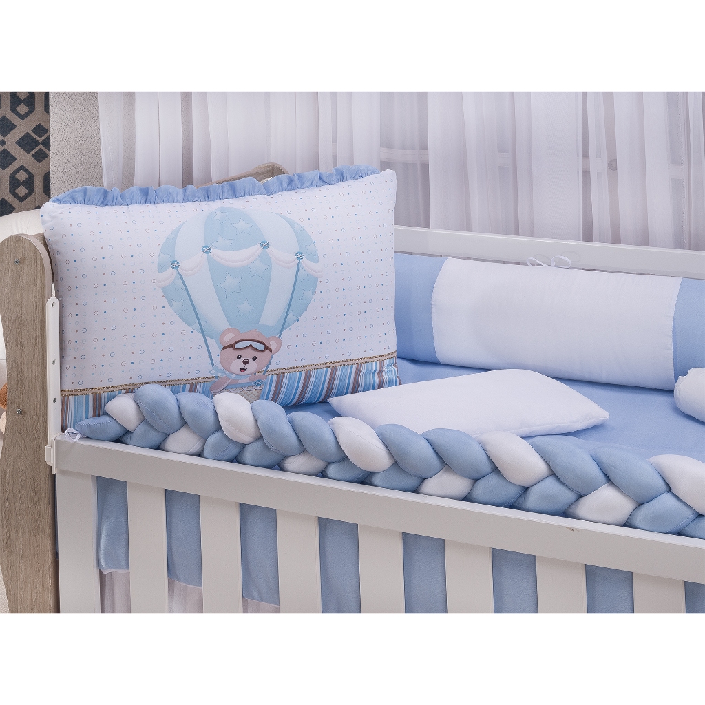 Kit Protetor De Berço Imperial 11 Peças Urso Baloeiro Envio Imediato Rápido