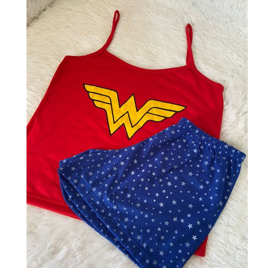 Pijama Maravilha Estampado Doll Pijaminha Shorts em Oferta na Shopee
