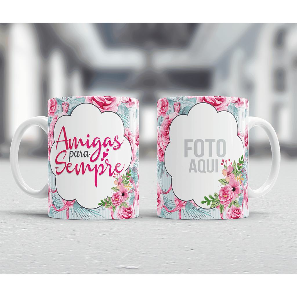 Caneca Xícara Personalizada Amizade Melhores Amigas Sempre Presente C /Foto Relâmpago!