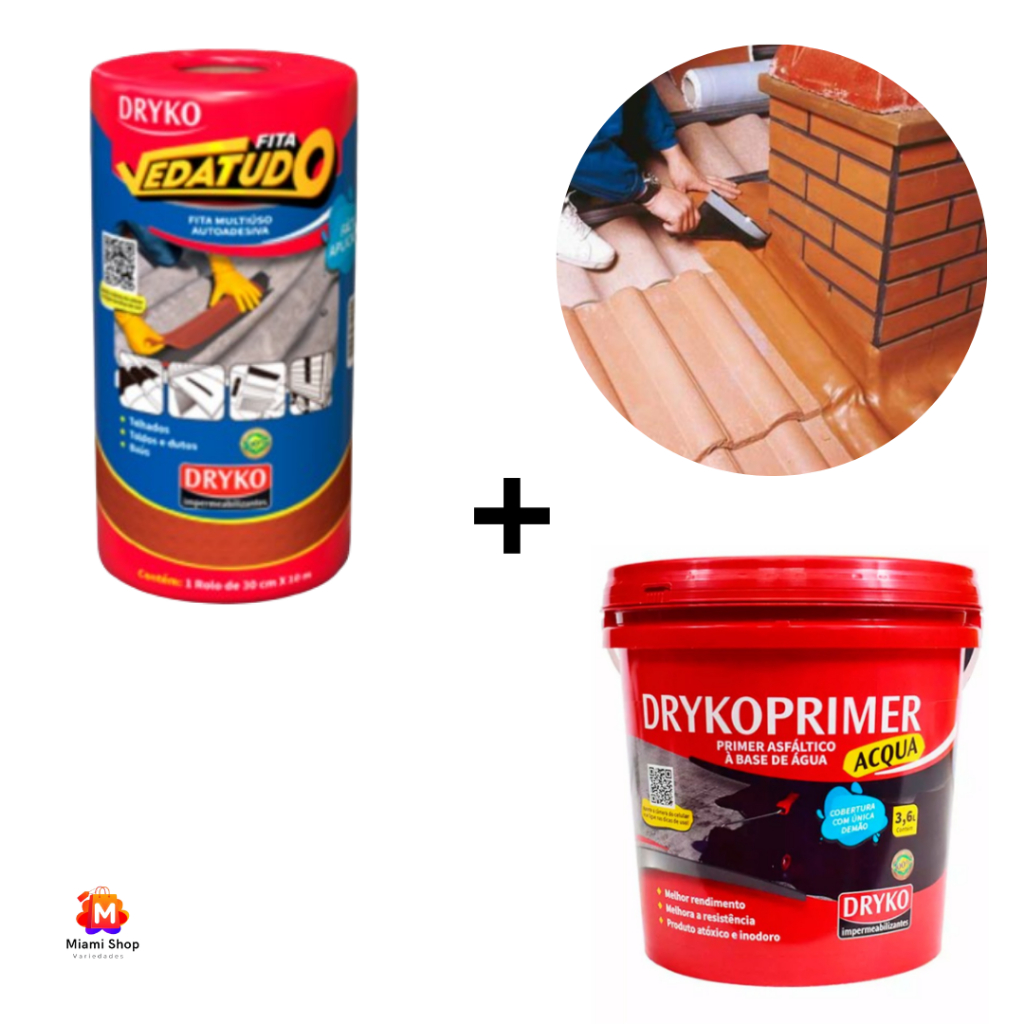 Manta Asfáltica Terracota 30cm + Primer Asfáltico 3,6 Aplicação Fita Metalizada Vedação Telha Laje em Oferta na Shopee