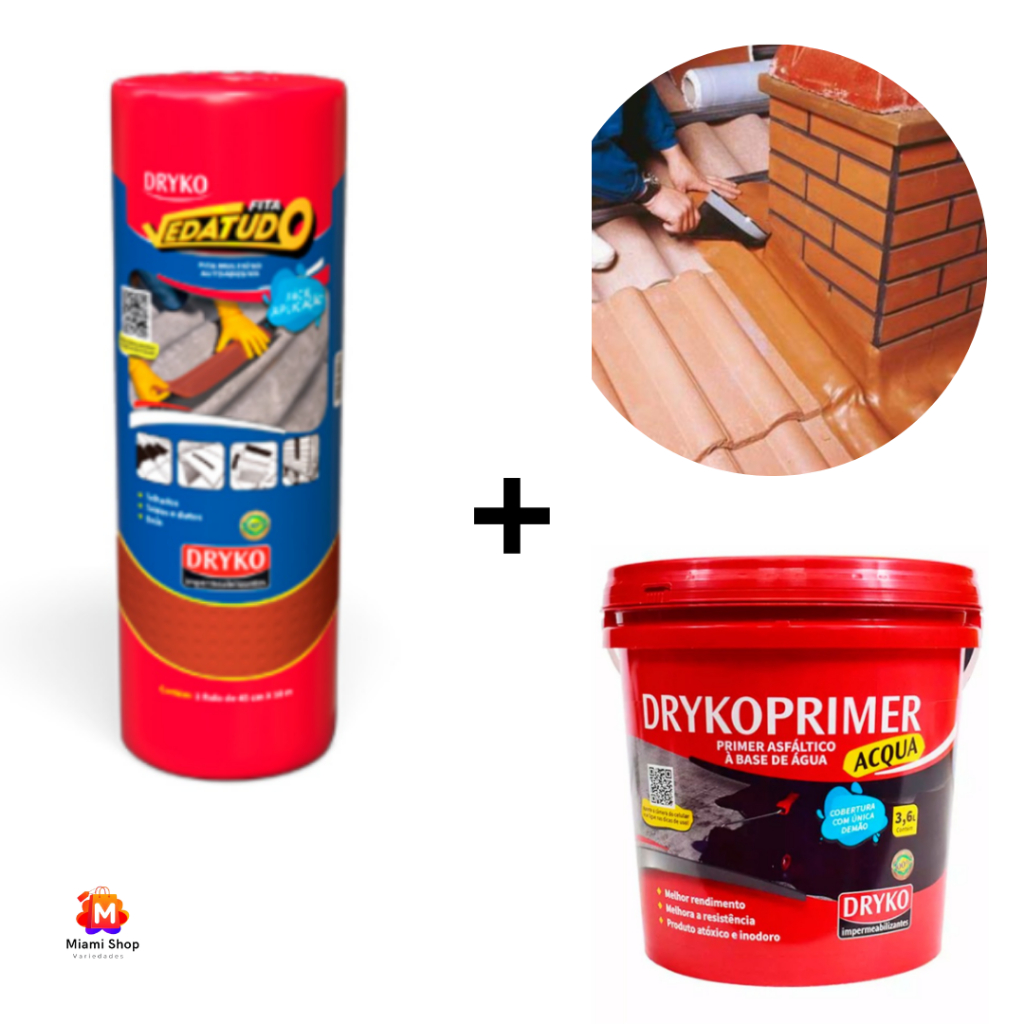 Manta Asfáltica Terracota 45cm + Primer Asfáltico 3,6 Aplicação Fita Vedação Telha Laje em Oferta na Shopee