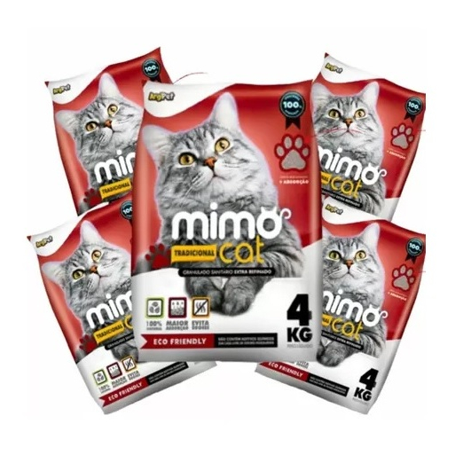 Fardo 5 Areia Sanitária Higiênica Mimo Cat Perfumada para Gatos  - 4kg