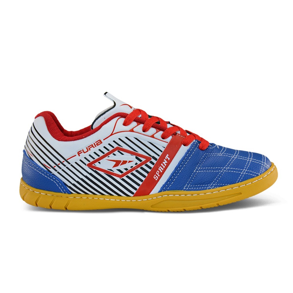 Chuteira Futsal Adulto Reforçada Frente e Traseira de Couro Solado Indoor Borracha Colada e Costurada