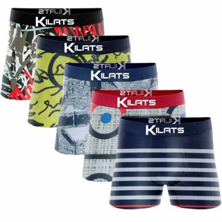 Kit Com 5 Cuecas Juvenil Boxer Masculino Microfibra Veste 10 12 14 em Oferta na Shopee