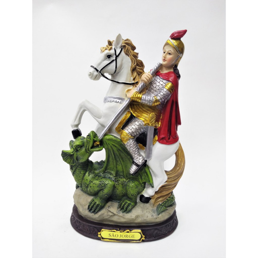 IMAGENS, SANTOS, RESINA, SAO JORGE 15,5cm