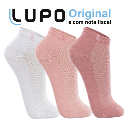 Kit De 3 Pares De Meias Lupo Sport Feminino Cano Curto Em Algodão Rosa em Oferta na Shopee