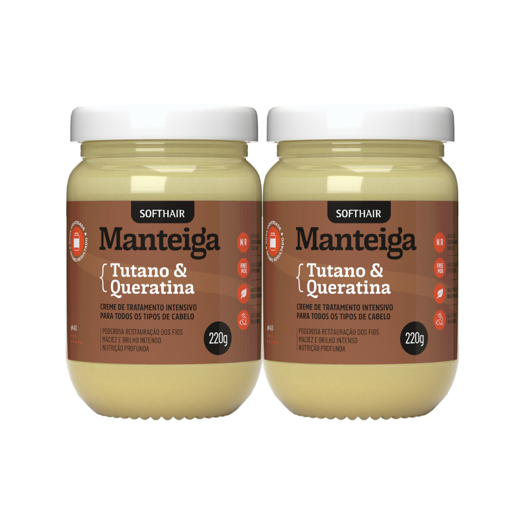 Manteiga de Tutano e Queratina 220ml SoftHair 2 Unidades