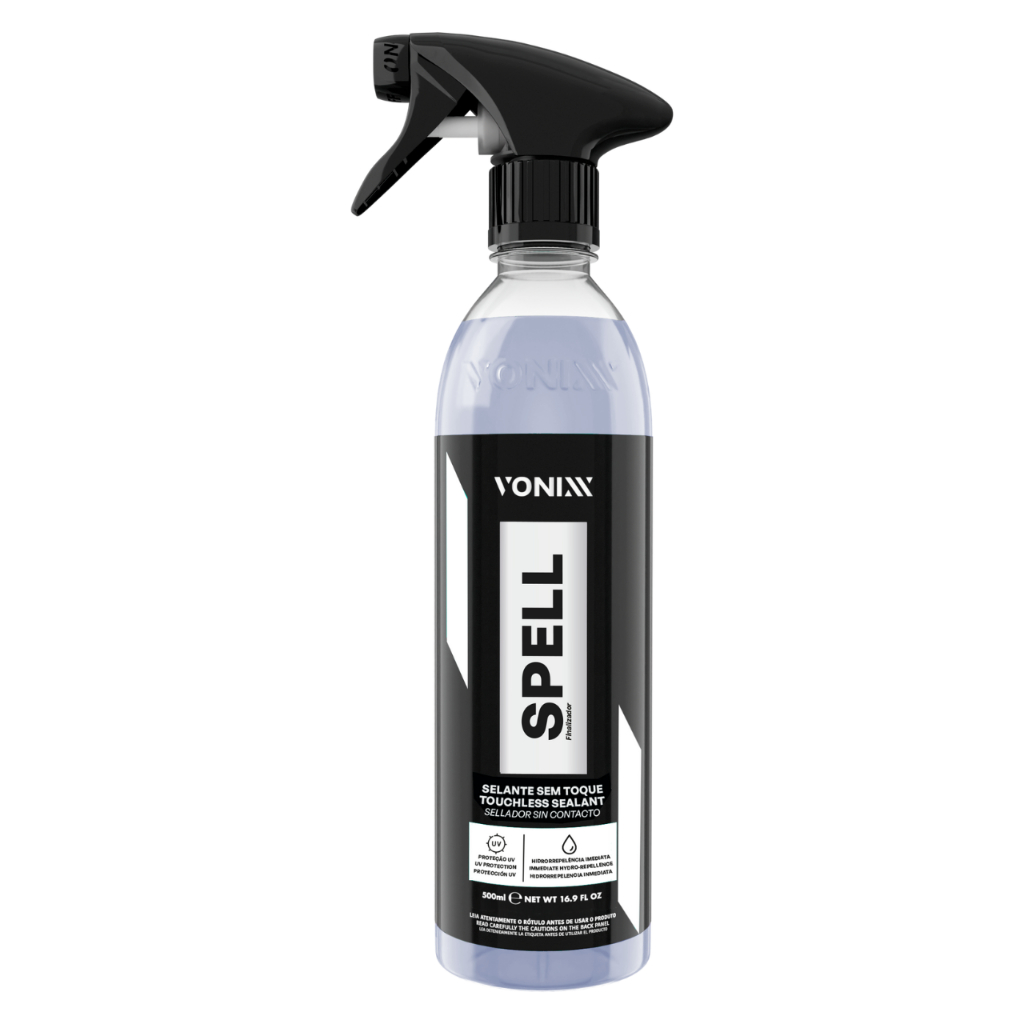 Spell 2.0 500ml Vonixx Selante Coating Vitrificador Protecao de Pintura Repelencia Repelente Agua Protege Pintura Automotiva Brilho Toque Seco Sem toque Coating Vitrificador Com Toalha Pano Microfibra