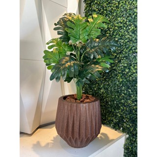 Planta Artificial Bananinha Com Vaso Origami Cores Folhas em Oferta na Shopee