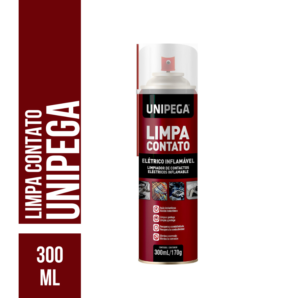 Limpa Contato Placa De Circuitos Peças Eletrônicos 300ml Unipega