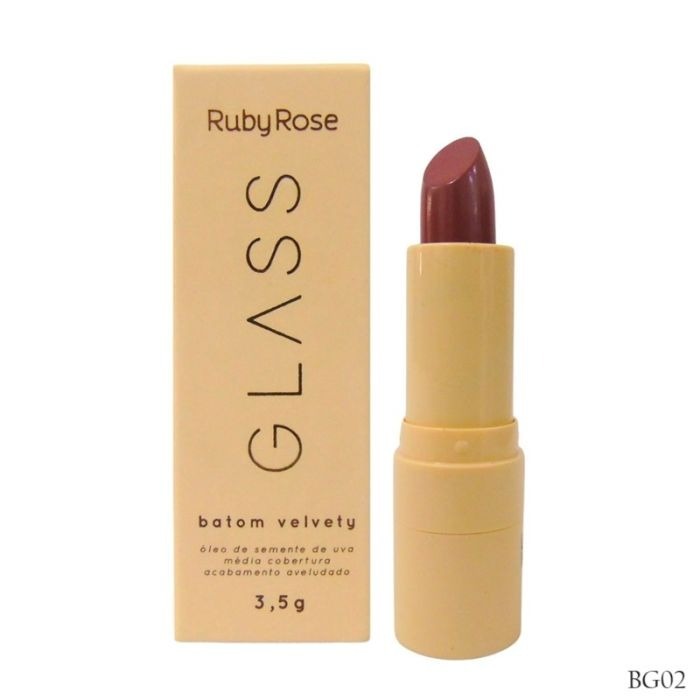 Batom Líquido Velvet - Em bala  - Glass  - Rubyrose - RUBY ROSE