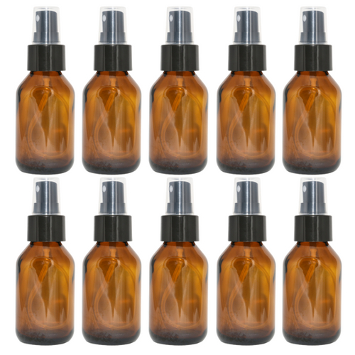 Frascos De Vidro Âmbar 100ML Com Válvula Spray Preta Kit com 5 / 10 unidades em Oferta na Shopee