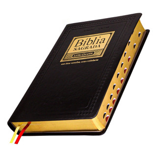 Bíblia Sagrada Letra Gigante Capa Couro Preto Nobre C/índice Envio Imediato Pronta Entrega em Oferta na Shopee