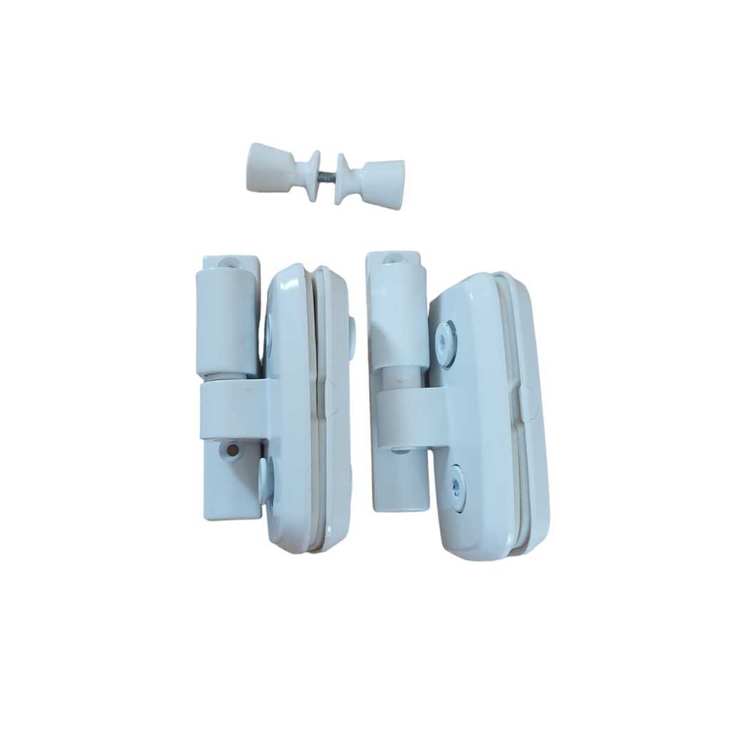 Kit Instalação Dobradiças e puxador para Box de Abrir Kit 05 para box open Dobradiça para box em polímero