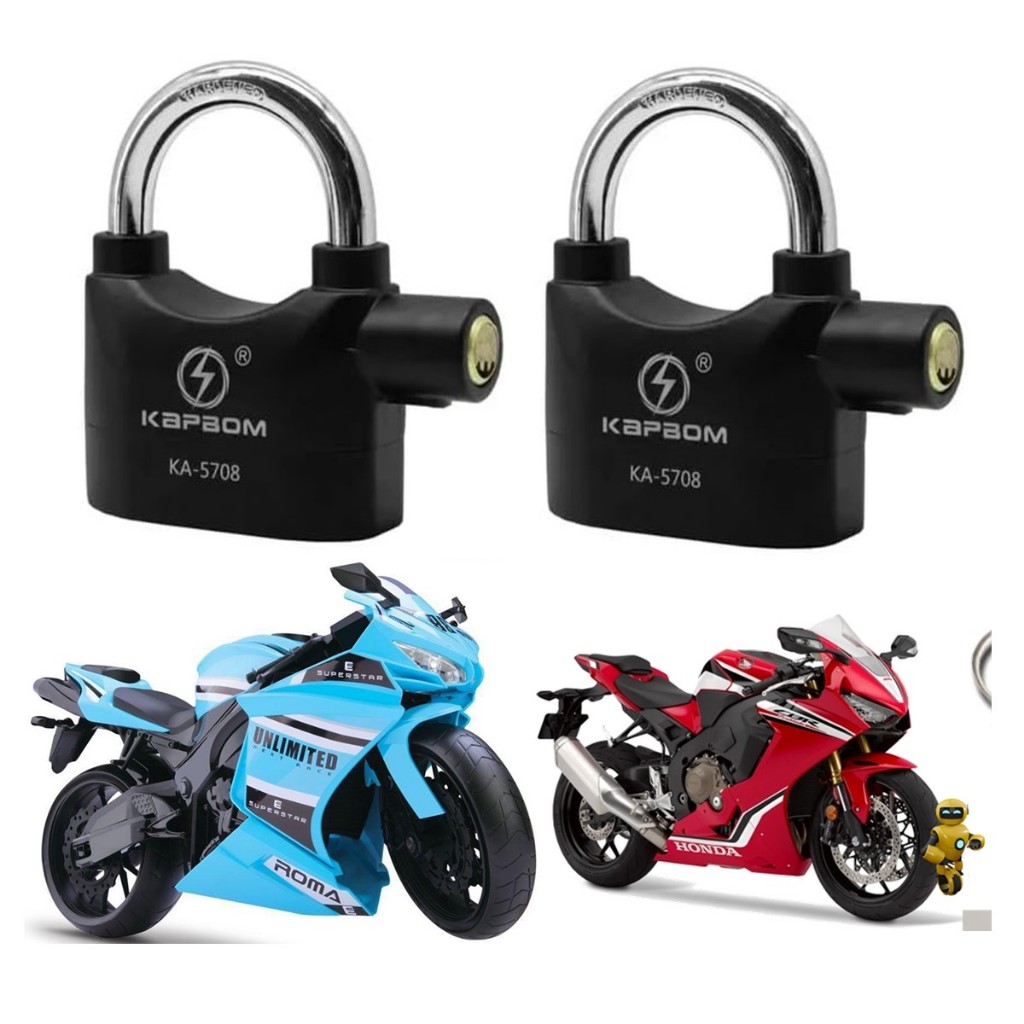 Cadeados Com alarme sirene 110dB resistente à água segurança perfeito para moto bicicleta portão