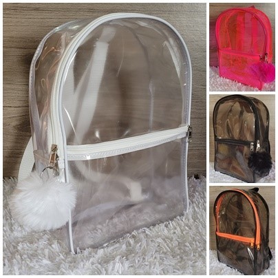 Mochila Plastico Transparente Cristal/trabalho/escola/praia/enfermagem em Oferta na Shopee