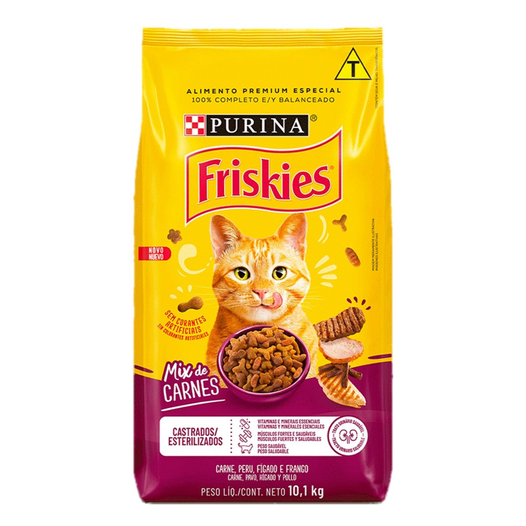 Ração Friskies Gatos Adultos Castrados Mix de Carne 10,1 Kg - Miniatura 2