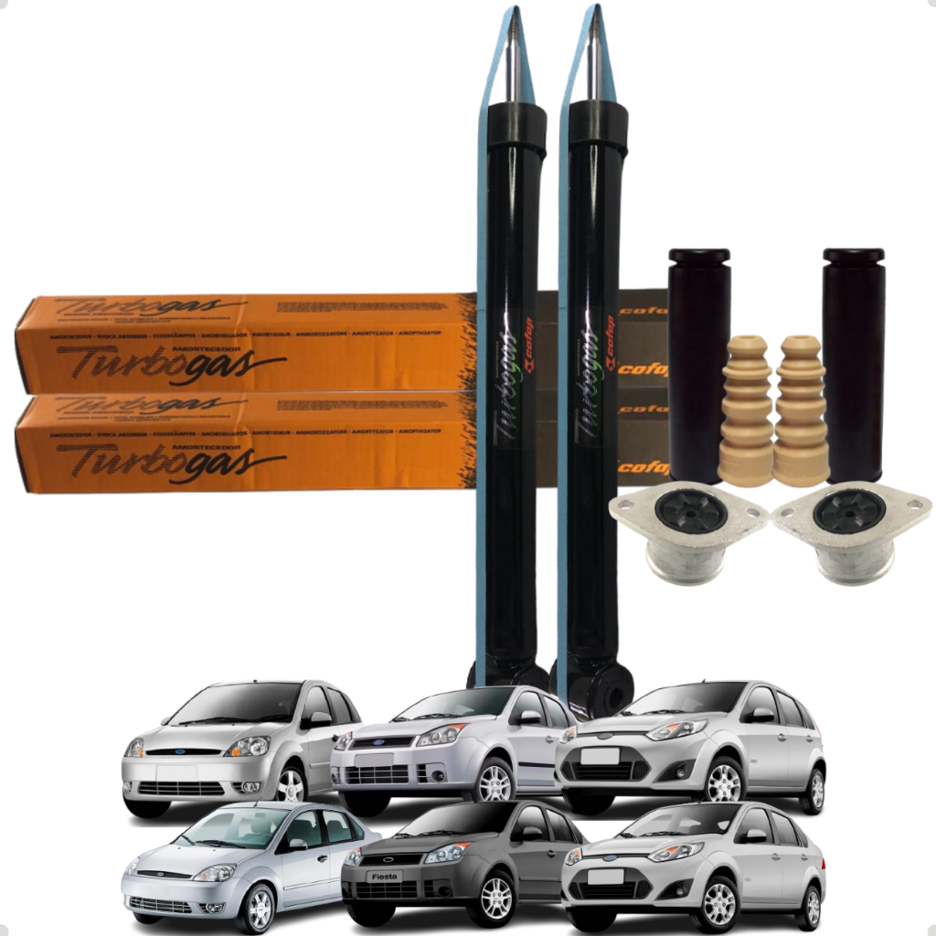 Par Amortecedor Traseiro + Kit Batente Ford Fiesta 1.0 1.5 1.6 em Oferta na Shopee