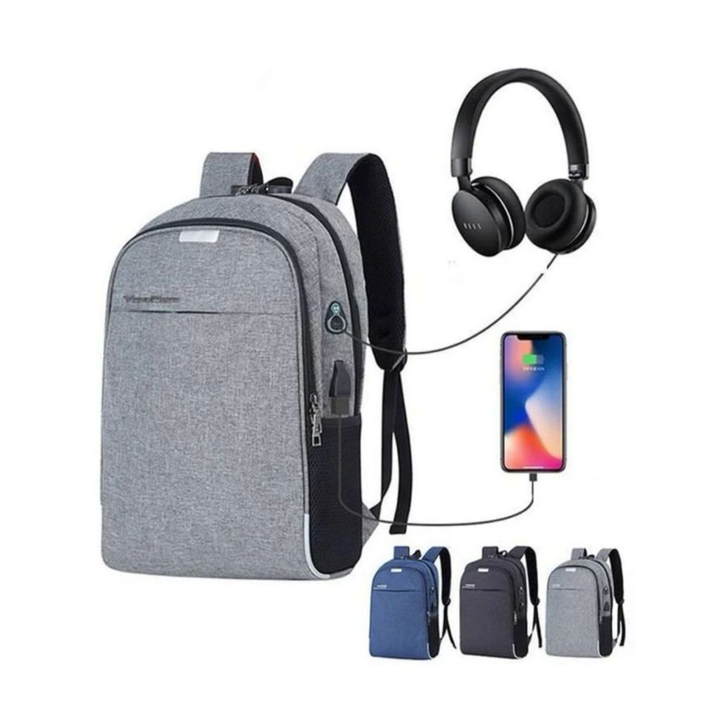 Mochila Bolsa Anti Furto Masculino e Feminino Escolar Notebook Conjuntos Com Cadeado e Entra USB