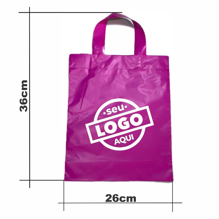 Sacola Plástica Alça Fita 26x36 Personalizada 50/100/250/500 Unidades em Oferta na Shopee