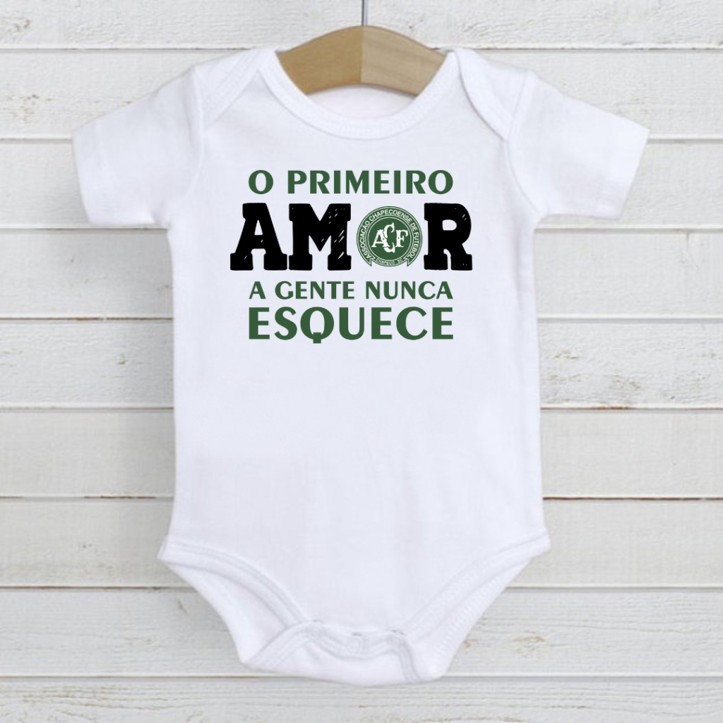 Roupa de Bebê Body time futebol Chapecoense Primeiro Amor