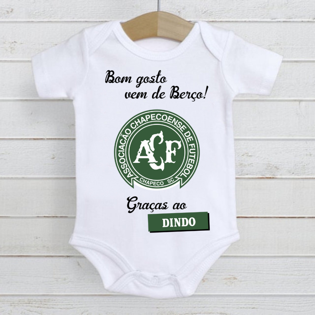 Roupa de Bebê Body time futebol Chapecoense Bom Gosto vem do Berço dindo