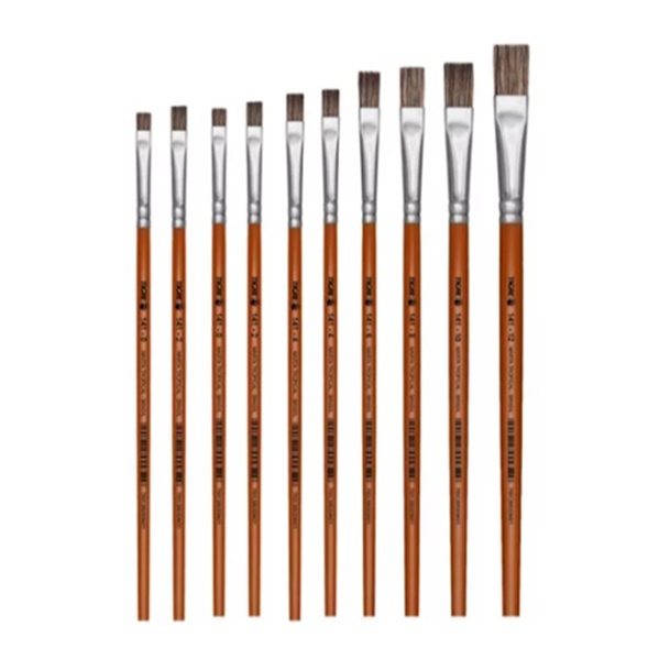 Kit 5 Pincel Tigre 141 Pêlo Marta Chato P/ Pintura Tinta Óleo