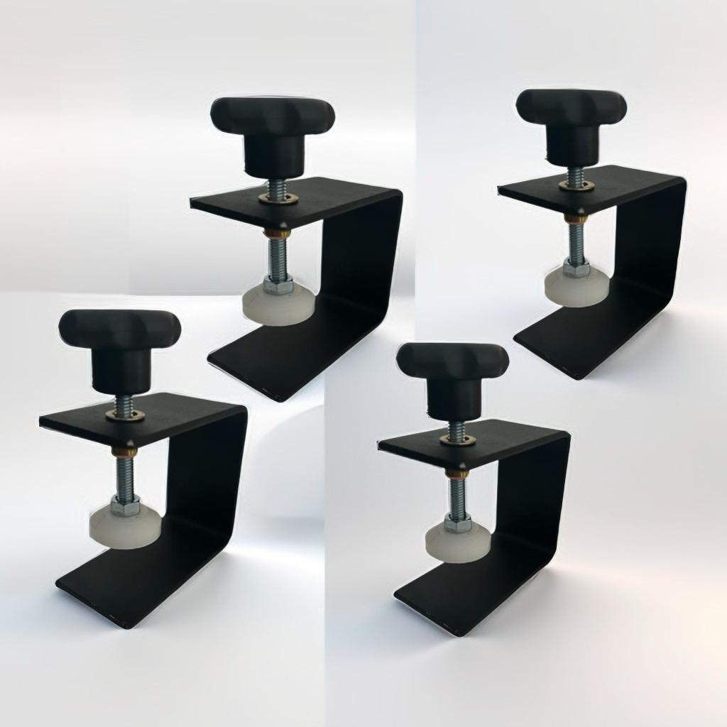 Kit Jogo De 4 Grampos Sargentos  Aperto Rápido Clips Gabarito De Instalação Painel De Frente De Gavetas Marcenaria