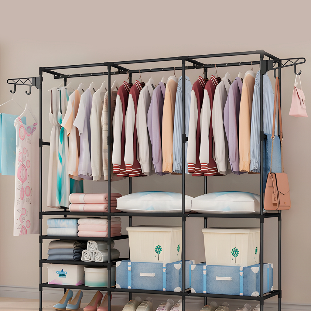 Guarda Roupa Portátil Arara Multifuncional Desmontável