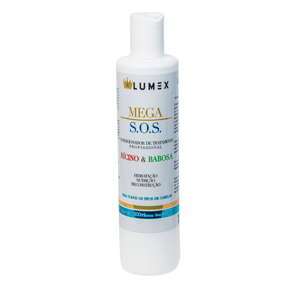 Condicionador Mega S.O.S Profissional 300ml Lumex – Brilho e Suavidade para Todos os Tipos de Cabelo