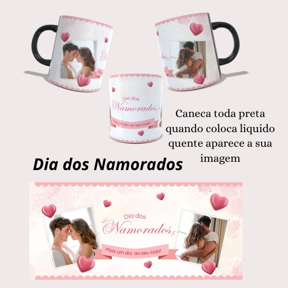 caneca mágica personalizada Um Presente Encantador para o Dia dos Namorados com foto Surpreenda com Amor