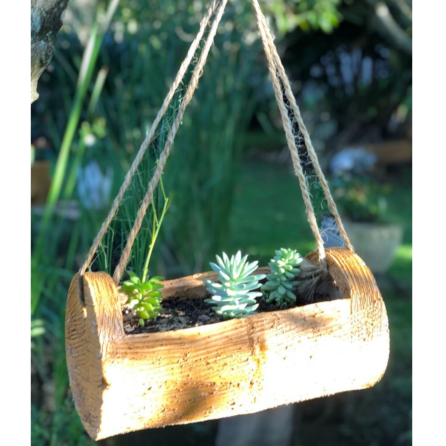 Floreira jardineira de barro/cerâmica para plantas, suculentas, cactos, decoração
