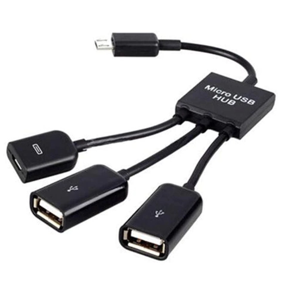 3in1 micro usb a 2 otg 3 portas hub cabo divisor micro-usb adaptador de tablet android mouse teclado