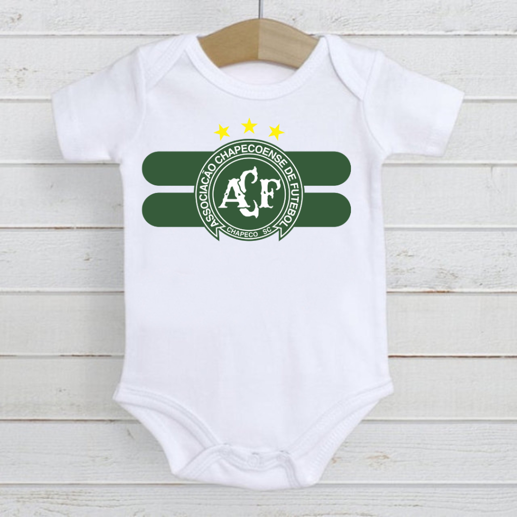 Roupa de Bebê Body time futebol Chapecoense bordas