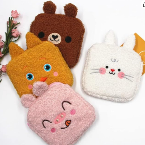 Mini Bolsa Higiênica Menstrual Multifuncinonal Feminina Desenho Animado De Pelúcia em Oferta na Shopee