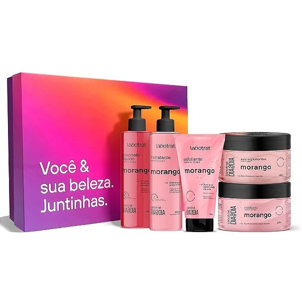 Kit Dia A Dia Experiência de Banho - SKINCARE COM 5 ITENS DE BANHO - Labotrat - MORANGO, MELANCIA, PITAYA OU MARACUJA