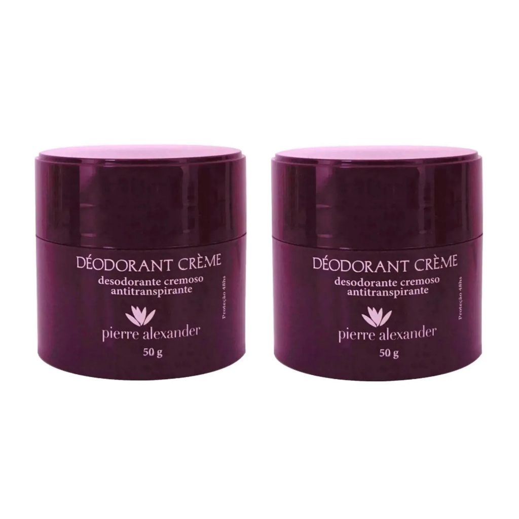 Kit 2 Desodorante Cremoso Antitranspirante Pierre Alexander - Pote 50g