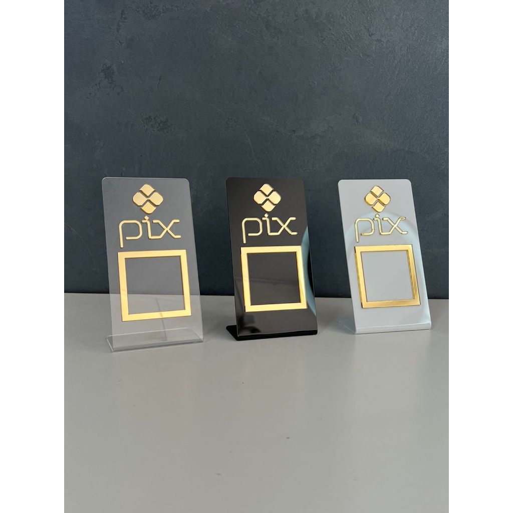 Placa Pix Pagamento Qr code de Mesa Balção - Acrílico