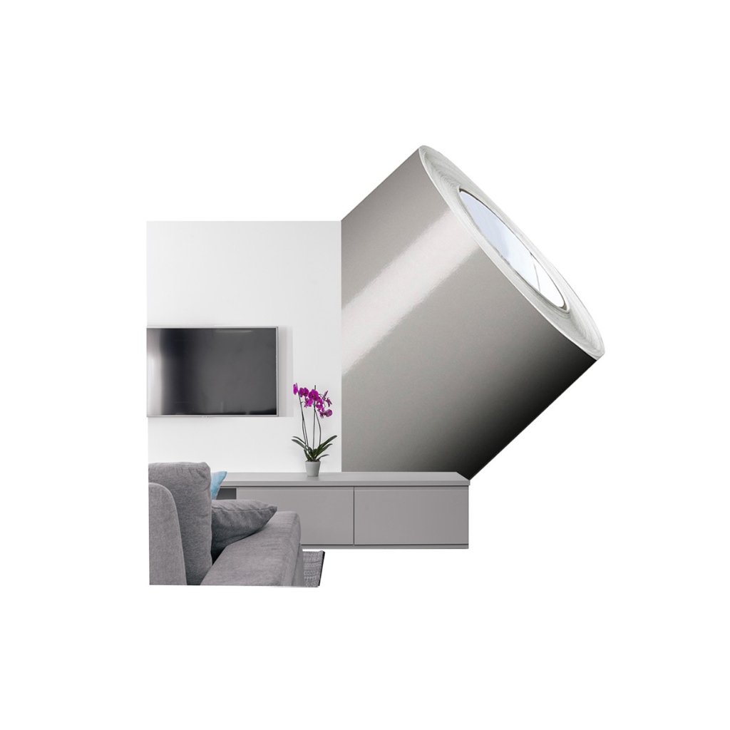 Vinil Adesivo 10m x 50cm Cinza Claro A Prova D'água Para Envelopamento de Geladeira Móveis envelopamento cinza, envelopa
