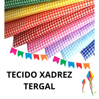 Tecido Tergal Xadrez 1 metro - Festa Junina e Artesanato em Oferta na Shopee