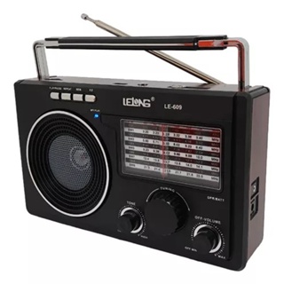 Rádio Portátil Am Fm Recarregável Pilha e Tomada USB Bluetooth LE-609 em Oferta na Shopee
