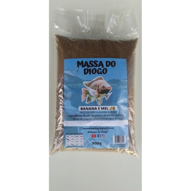 Massa do Diogo Banana e Mel 500gr / Massa para pesca de Tilápias