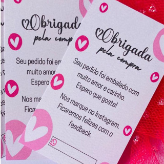 100 Cartão Agradecimento ao Cliente card agradecimento em Oferta na Shopee